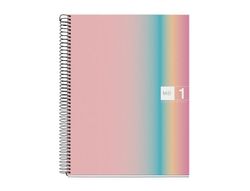 Cuaderno espiral miquelrius din A4 80 hojas 90 gr cuadro 5 mm tapa forrada aurora west