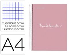Cuaderno espiral miquelrius notebook 1 emotions tapa forrada din A4 microperforado 80 hojas 90g/m2 cuadro 5 mm