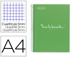 Cuaderno espiral miquelrius notebook 1 emotions tapa forrada din A4 microperforado 80 hojas 90g/m2 cuadro 5 mm