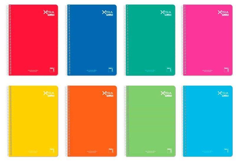 Cuaderno folio Xtra Plus-Institut 90 gramos, en distintos rayados