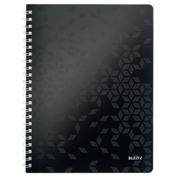 Cuaderno Wiro Leitz WOW. PP. 80 hojas cuadrícula 5,DIN A4, negro