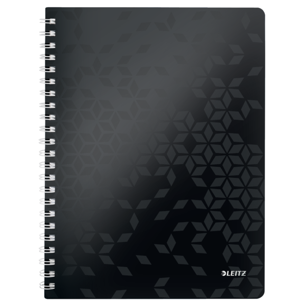 Cuaderno Wiro Leitz WOW. PP. 80 hojas rayado horizontal, DIN A4, negro