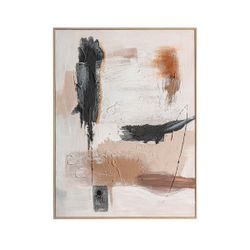 Cuadro de lienzo en negro y arena, 90 x 4 x 120 cm | Levi