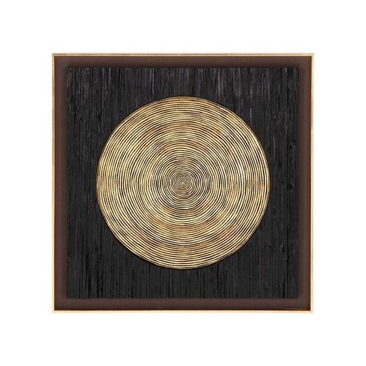 Cuadro de madera dorado/negro, 90 x 5 x 90 cm | Gold