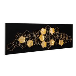 Cuadro de metal y madera dorado/negro, 180 x 6 x 60 cm | Gold