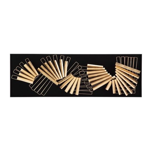 Cuadro de metal y madera dorado/negro, 180 x 8 x 60 cm | Gold
