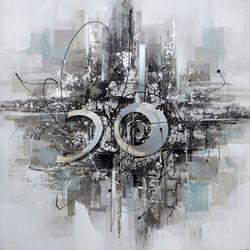 Cuadro decorativo 3D,  100 x 100 cm, al óleo multicolor|  Colección Abstractos