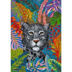 Cuadro leopardo en la selva, 140 x 200 cm |  Colección Animales