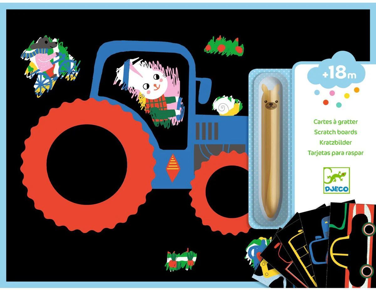 Cuadros Para Rascar - Vehículos Para Descubrir - Djeco