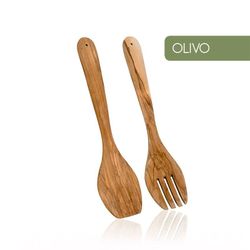 Cubierto Ensalada Madera De Olivo Metaltex