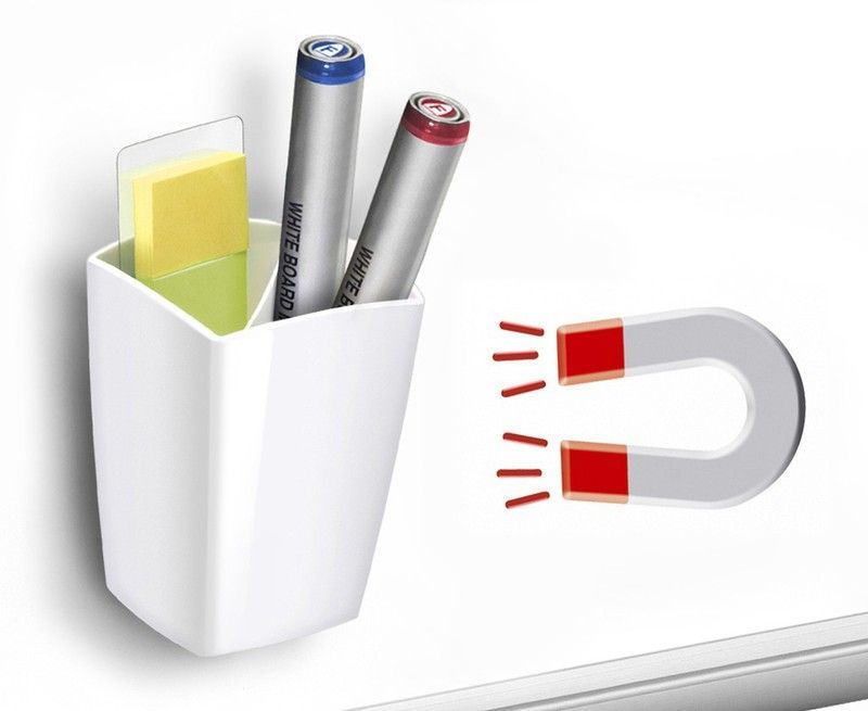 Cubilete magnético blanco para pizarras