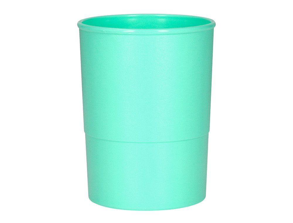 Cubilete portalapices q-connect verde menta pastel opaco plastico diametro 75 mm alto 100 mm