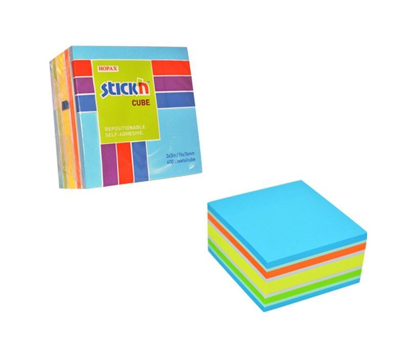 Cubo 400 notas adhesivas colores neón 2