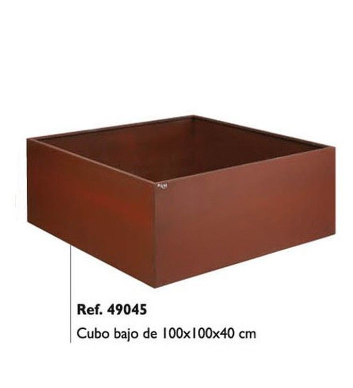 Cubo Bajo Acero Corten 100x100x40