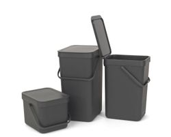 Cubo Basura para Reciclar Sort & Go 16 L Gris Brabantia