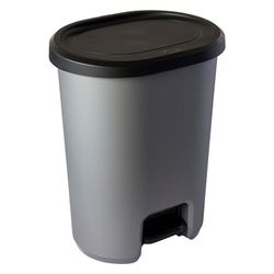 Cubo Basura Pedal 45l.Gris Metal.Habitex