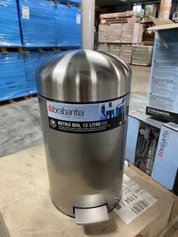 Cubo de basura con pedal 12L Acero inoxidable Mate de Brabantia 46346965