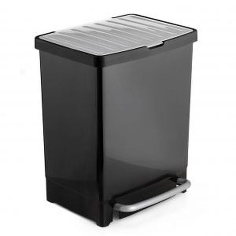 Cubo de reciclaje 17L+8L  negro Tatay