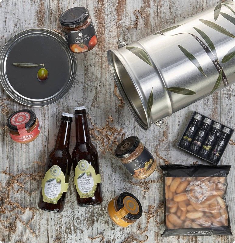 Cubo picoteo pequeño regalo gourmet la chinata