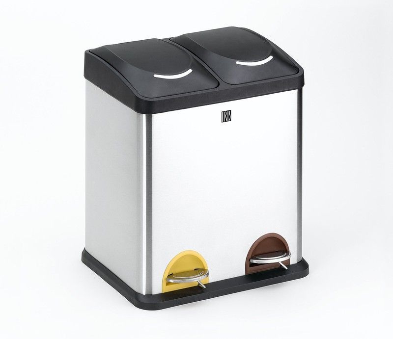 Cubo reciclaje 2 compartimentos 30 l Iris