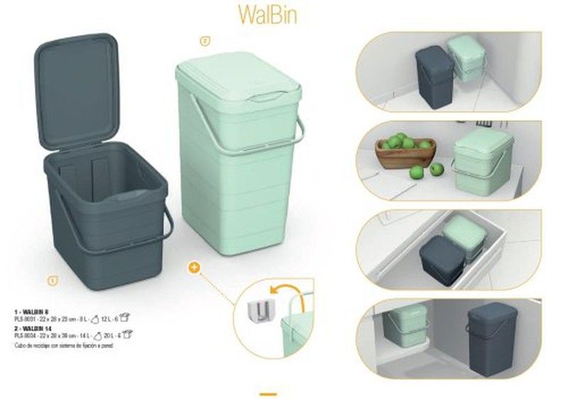 Cubo Walbin 8 Lt. Gris Antracita 8031/34