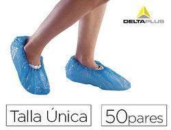 Cubre calzado delta plus polietileno azul talla unica caja de 50 pares