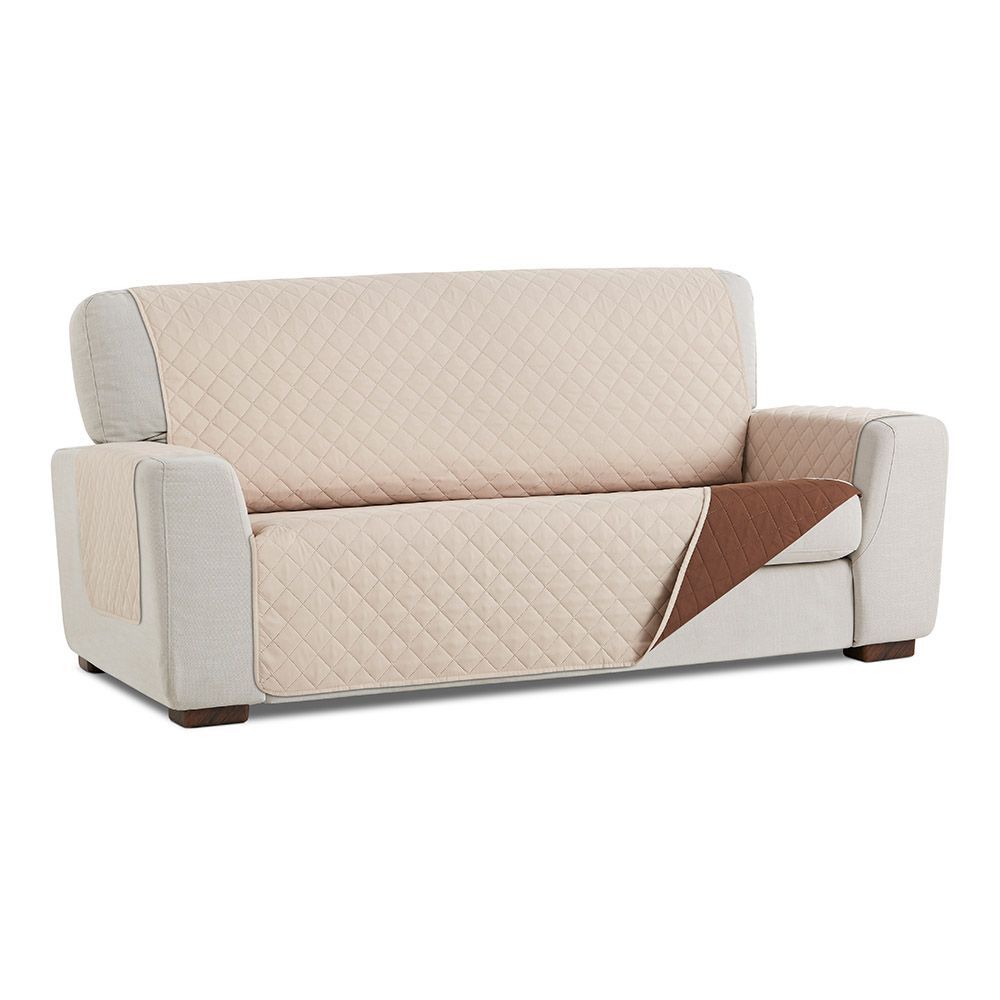 Cubre Sofa Reversible Beige/Marron 3 Plazas Belmarti