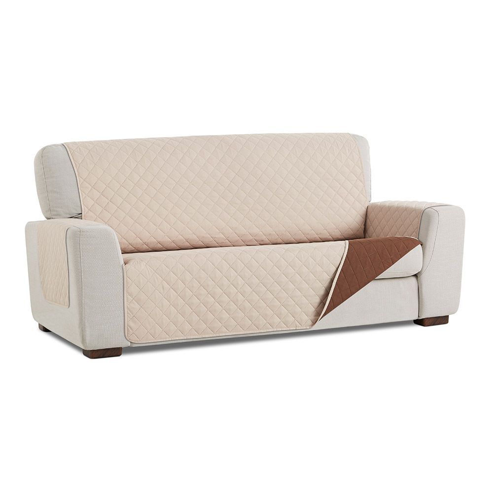 Cubre Sofa Reversible Beige/Marron 3 Plazas Plus Belmarti