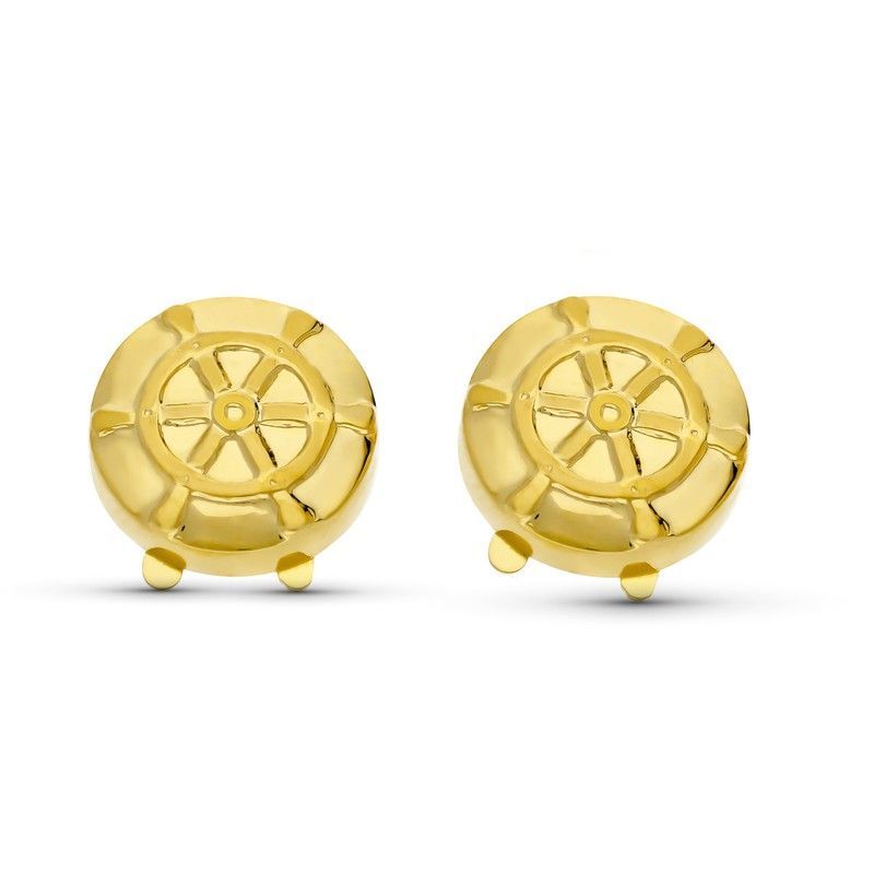 Cubrebotón Oro 18kts Timón 15mm 4383-6