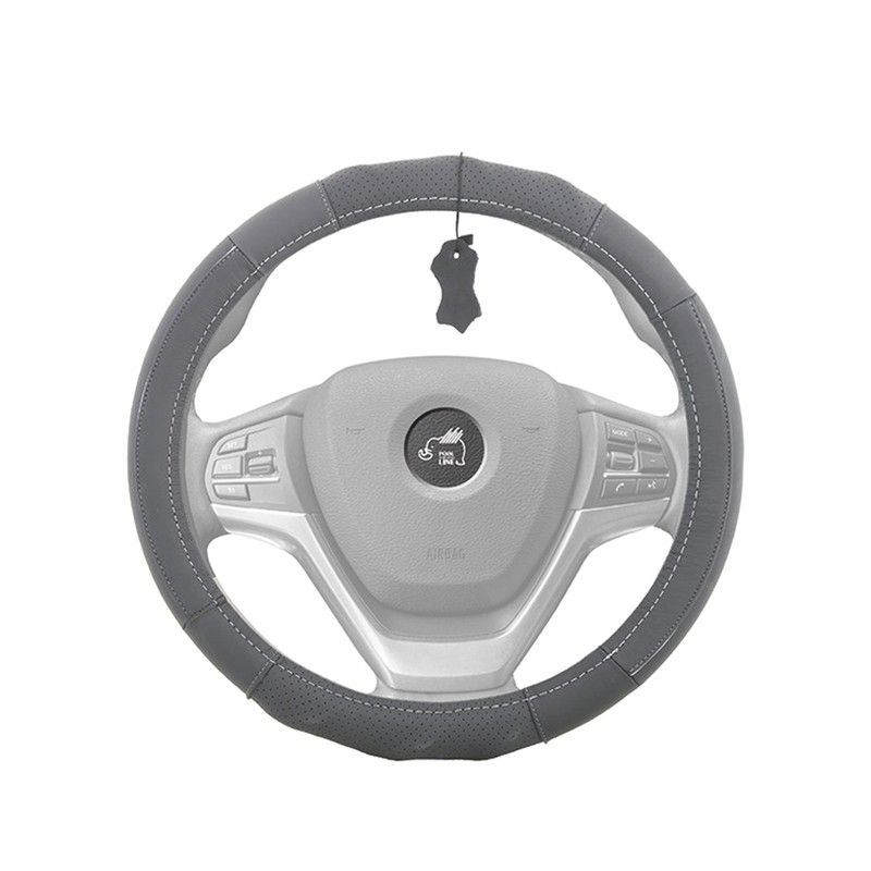 CUBREVOLANTE 100% PIEL "COWBOY LUXURY" COLOR NEGRO HILO GRIS MED. 37 - 38