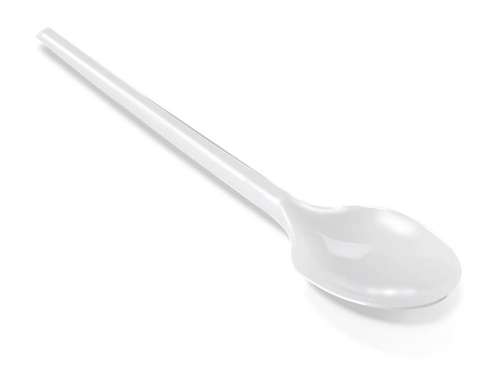 Cucharilla de plastico blanco reutilizable paquete de 100 unidades