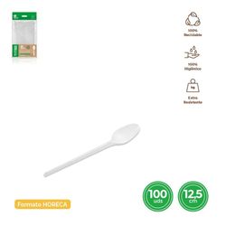 Cucharita Postre Blanco 12,5 cm Reutilizable 100 unidades