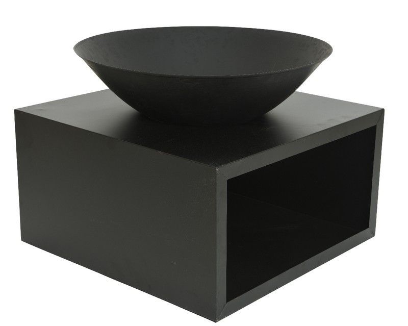 Cuenco de fuego cuadrado con recipiente negro