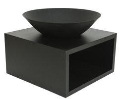 Cuenco de fuego cuadrado con recipiente negro