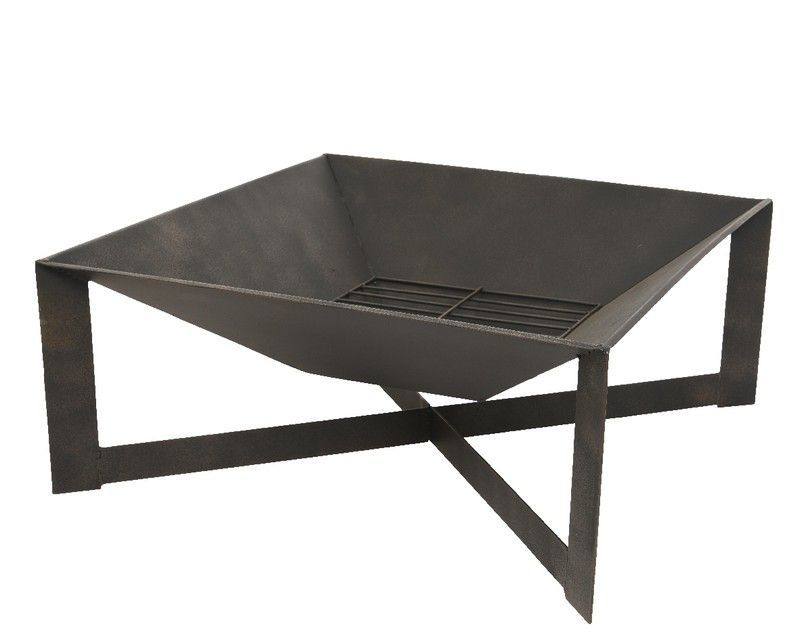 Cuenco de fuego cuadrado negro