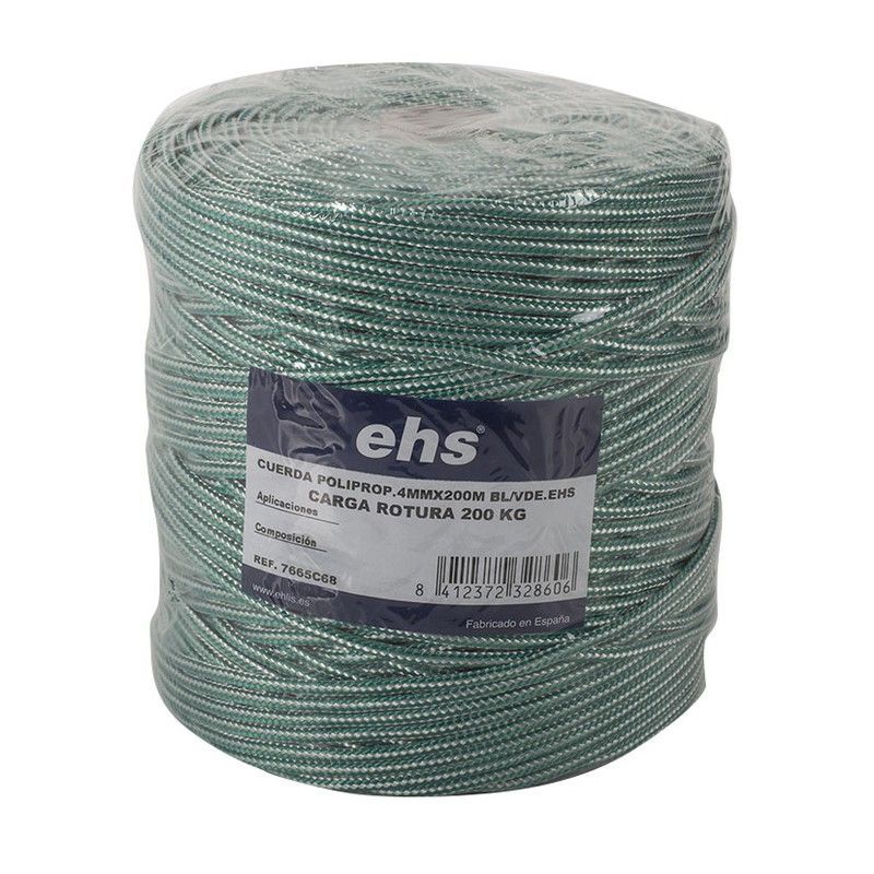 Cuerda Poliprop.4mmx200m Bl/Vde.Ehs