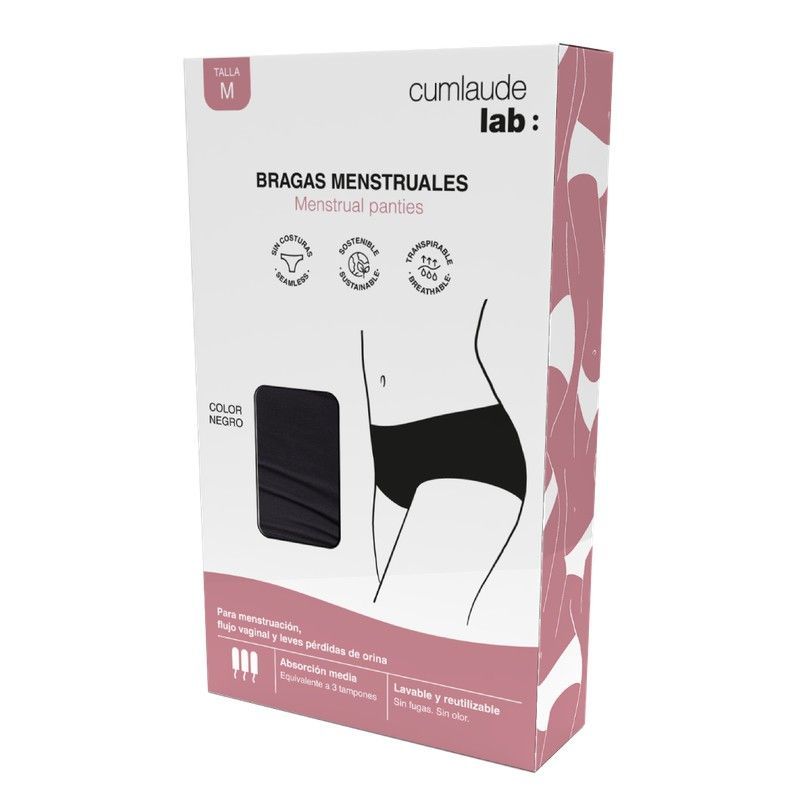 Cumlaude Braga Menstrual Color Negro Sin Costuras