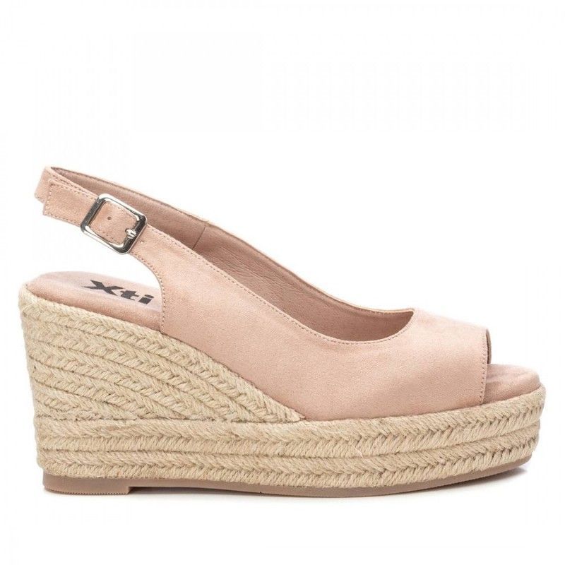 Cuña antelina lisa Xti Beige