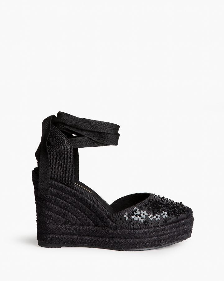 Cuña Esparto Con Brillo Negro marca Corina REF M6192