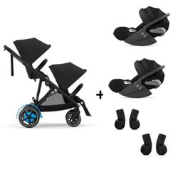 Cybex e-Gazelle S con 2 sillas, 2 portabebés Cloud G y 2 juegos de adaptadores
