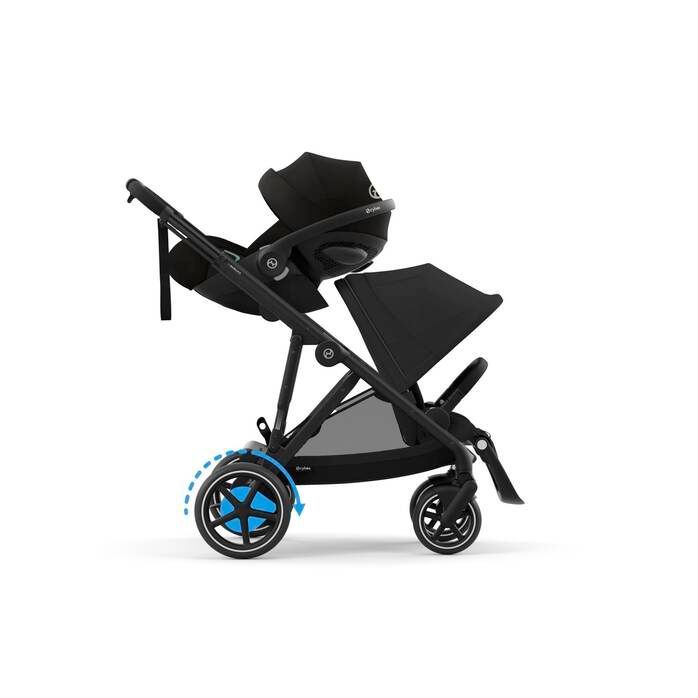 Cybex E Gazelle S Moon Black + adaptadores + portabebé Cybex Cloud G Magic Black Comfort