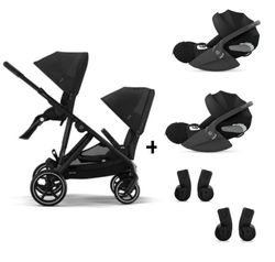 Cybex Gazelle S con 2 sillas, 2 portabebés Cloud G y 2 juegos de adaptadores