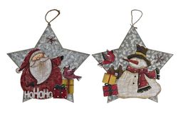 Decoración navidad madera colgar arbol estrella