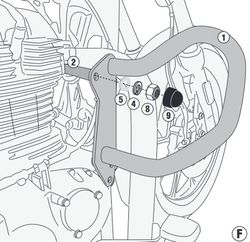Defensas de motor tubular, negro para Meteor 350 (21 > 22)