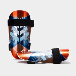 Defense Shin Guards Fluor Coral Blue