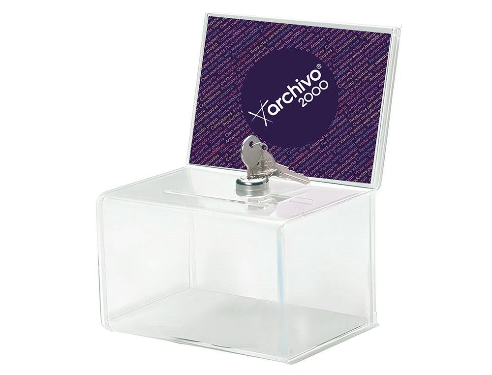 DEFLECTO Urna pequeña con portacartel y cerradura 154x109x205 mm  596901