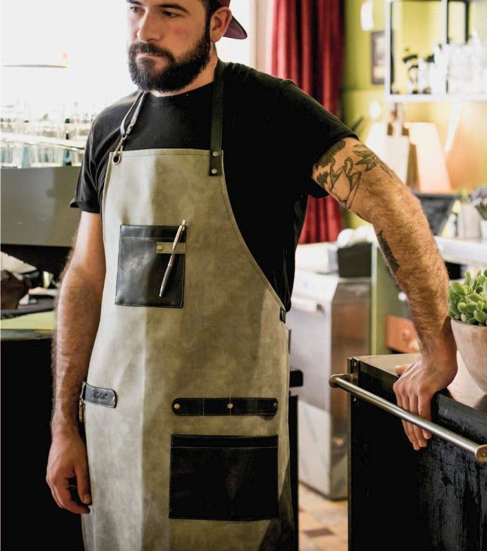 Delantal barista gris