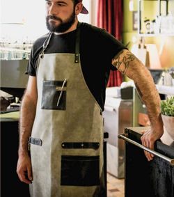 Delantal barista gris