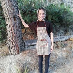 Delantal castañera o disfraz castañera para adulto con pañuelo a juego incluído