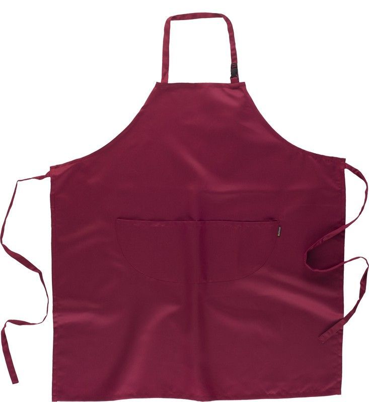 Delantal con peto 2 bolsillos 95x90 Granate